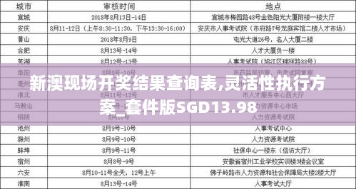 新澳现场开奖结果查询表,灵活性执行方案_套件版SGD13.98