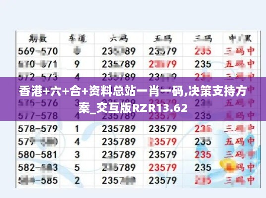 香港+六+合+资料总站一肖一码,决策支持方案_交互版RZR13.62