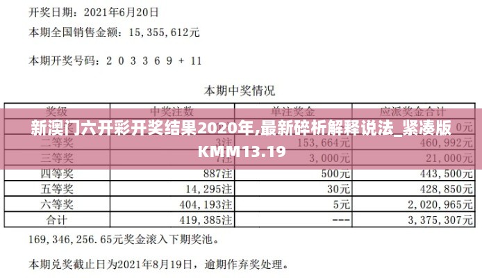 新澳门六开彩开奖结果2020年,最新碎析解释说法_紧凑版KMM13.19