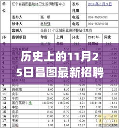 昌图11月25日招聘信息网上的暖心故事，历史日背后的温情与机遇