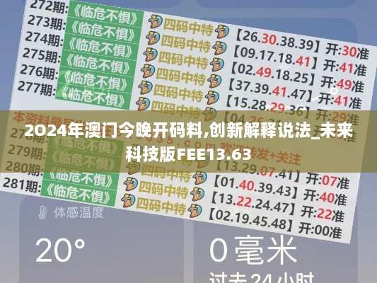 2O24年澳门今晚开码料,创新解释说法_未来科技版FEE13.63