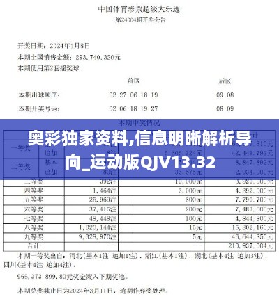 奥彩独家资料,信息明晰解析导向_运动版QJV13.32