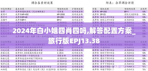 2024年白小姐四肖四吗,解答配置方案_旅行版EPJ13.38