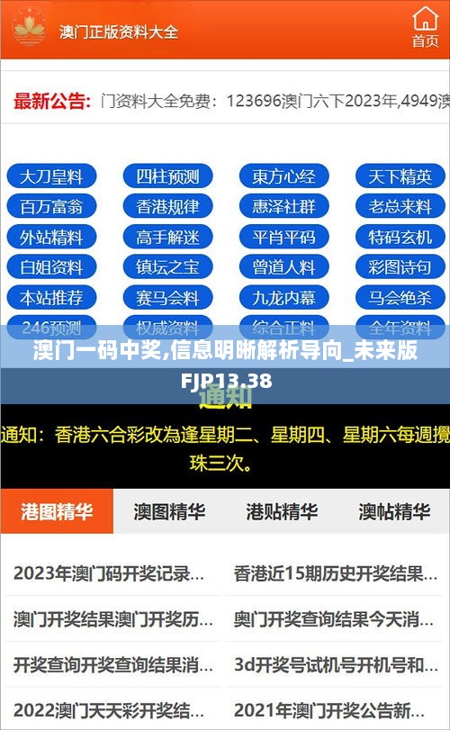 澳门一码中奖,信息明晰解析导向_未来版FJP13.38