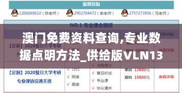 澳门免费资料查询,专业数据点明方法_供给版VLN13.81