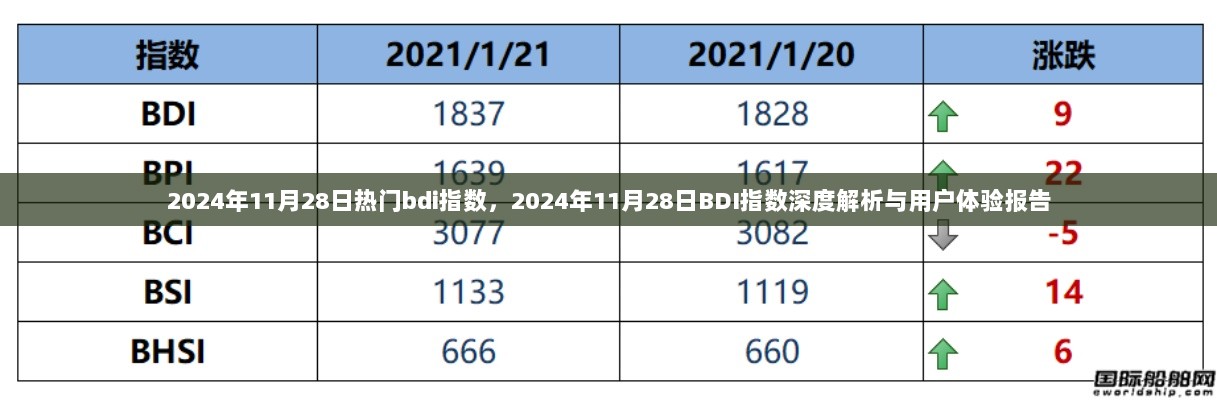 2024年11月28日BDI指数深度解析与用户体验报告