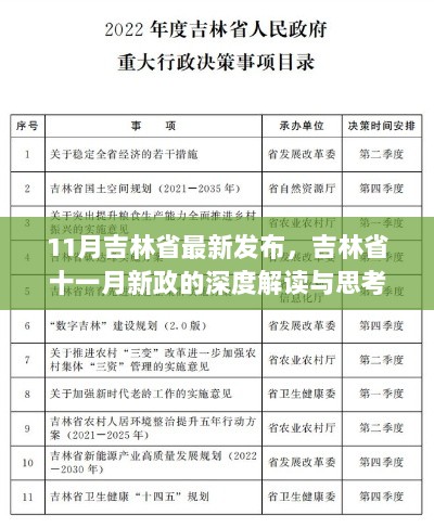 吉林省十一月新政的深度解读与思考