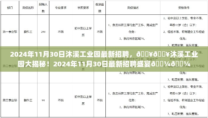 沐溪工业园2024年11月30日盛大招聘会，揭秘工业园的机遇与挑战