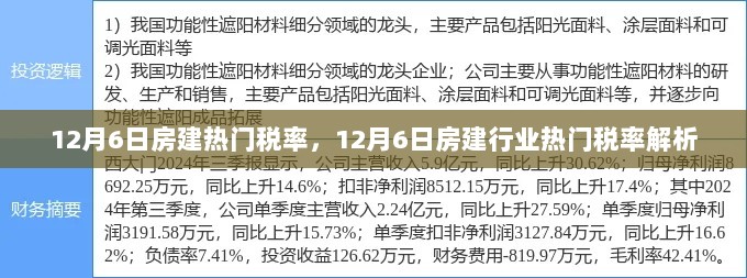 12月6日房建行业热门税率解析与解读