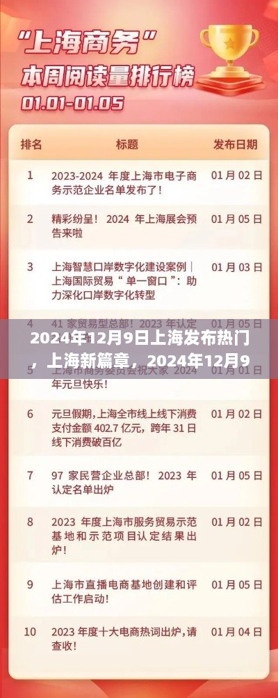 2024年12月9日上海新篇章，热门事件全回顾