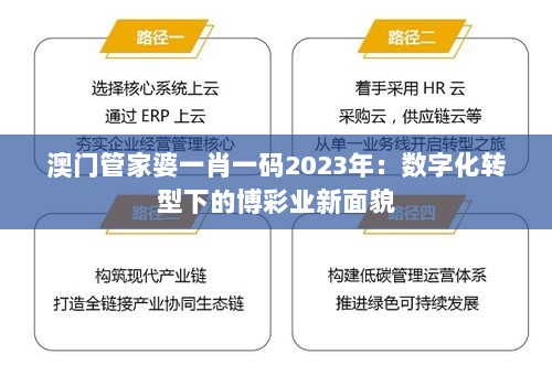 澳门管家婆一肖一码2023年：数字化转型下的博彩业新面貌