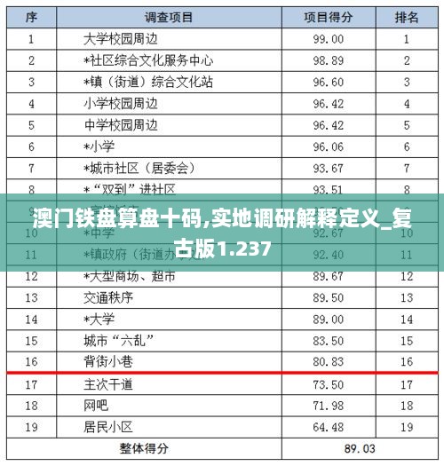 澳门铁盘算盘十码,实地调研解释定义_复古版1.237