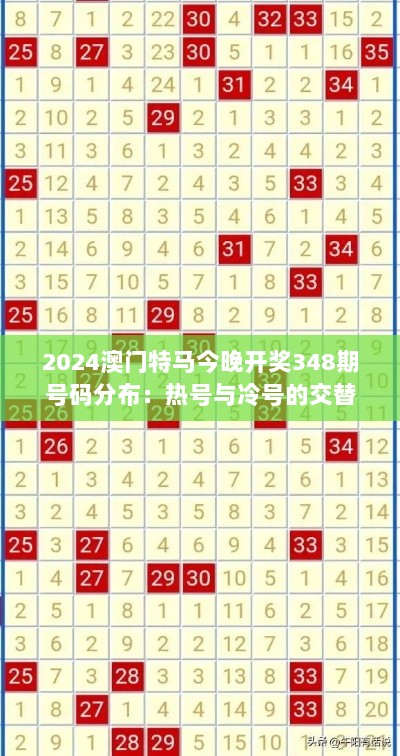 2024澳门特马今晚开奖348期号码分布：热号与冷号的交替更迭