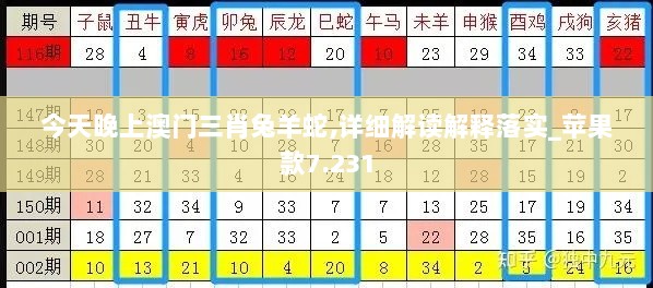 今天晚上澳门三肖兔羊蛇,详细解读解释落实_苹果款7.231