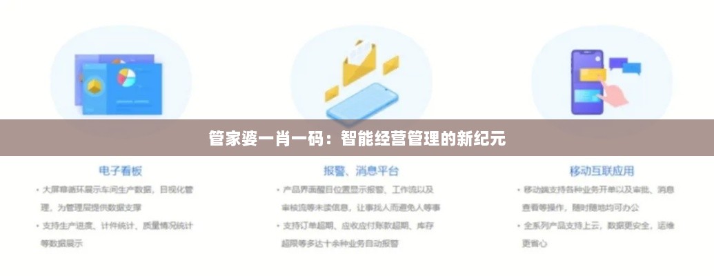 管家婆一肖一码：智能经营管理的新纪元