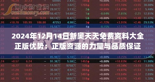 2024年12月14日新奥天天免费资料大全正版优势：正版资源的力量与品质保证