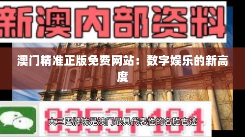 澳门精准正版免费网站：数字娱乐的新高度