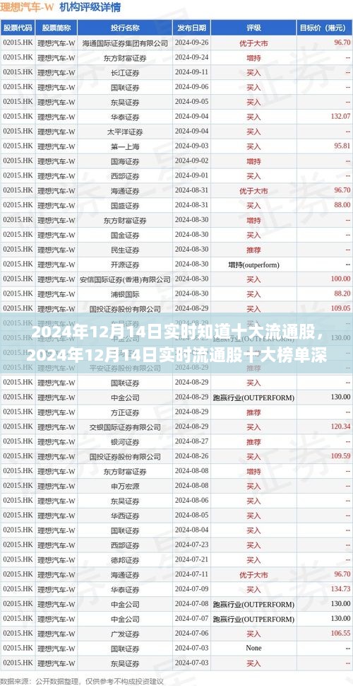 2024年12月14日实时流通股十大榜单深度解读及市场洞察