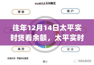 科技重塑金融体验，太平实时贷智能余额查看系统开启智能财富管理新纪元