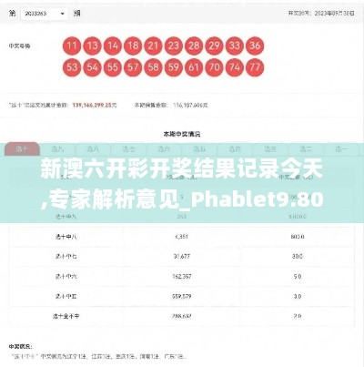 新澳六开彩开奖结果记录今天,专家解析意见_Phablet9.804