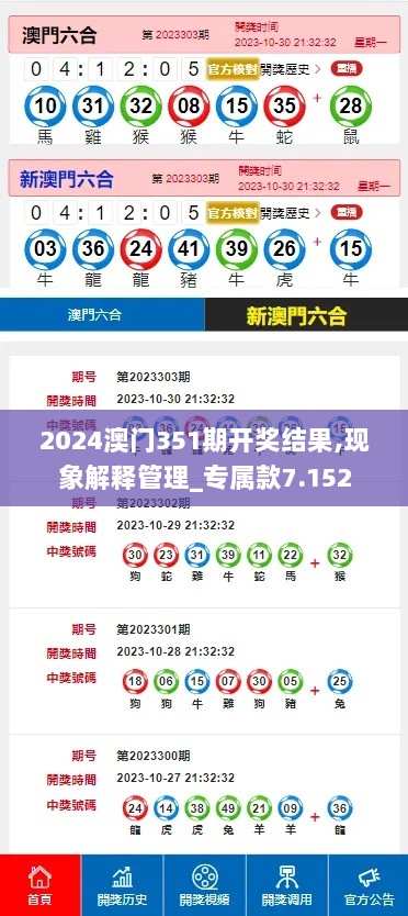 2024澳门351期开奖结果,现象解释管理_专属款7.152