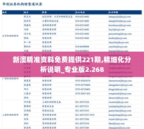 新澳精准资料免费提供221期,精细化分析说明_专业版2.268