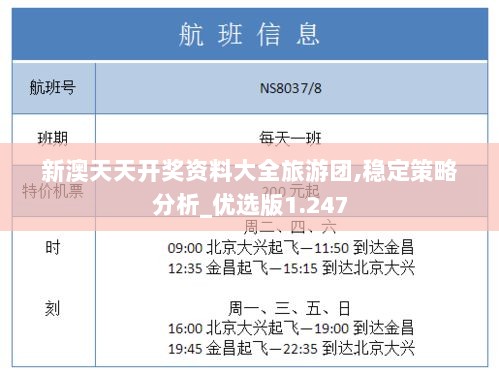 新澳天天开奖资料大全旅游团,稳定策略分析_优选版1.247