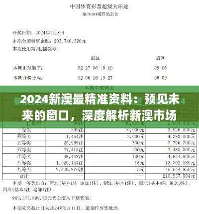 2024新澳最精准资料：预见未来的窗口，深度解析新澳市场的潜在脉搏