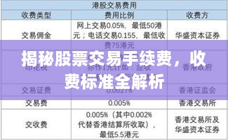 揭秘股票交易手续费，收费标准全解析