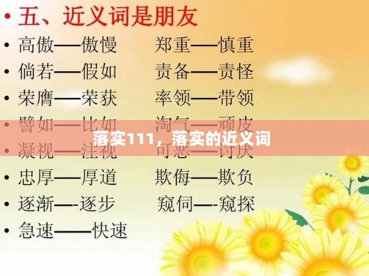 落实111，落实的近义词 