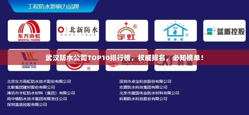 武汉防水公司TOP10排行榜，权威排名，必知榜单！