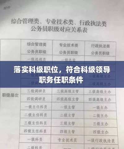 落实科级职位，符合科级领导职务任职条件 