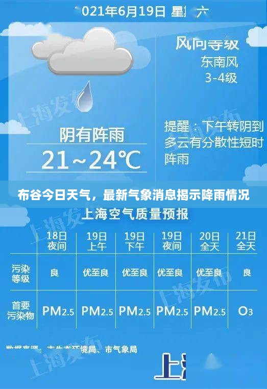 布谷今日天气，最新气象消息揭示降雨情况