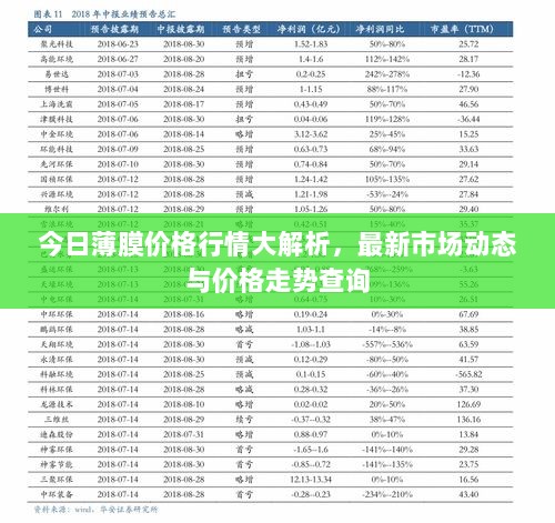 今日薄膜价格行情大解析，最新市场动态与价格走势查询